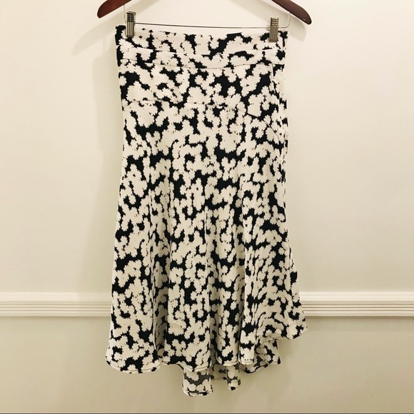 A.L.C. Corso Skirt 6 Silk Flowers Black White Floral high low long blooms - Picture 2 of 13
